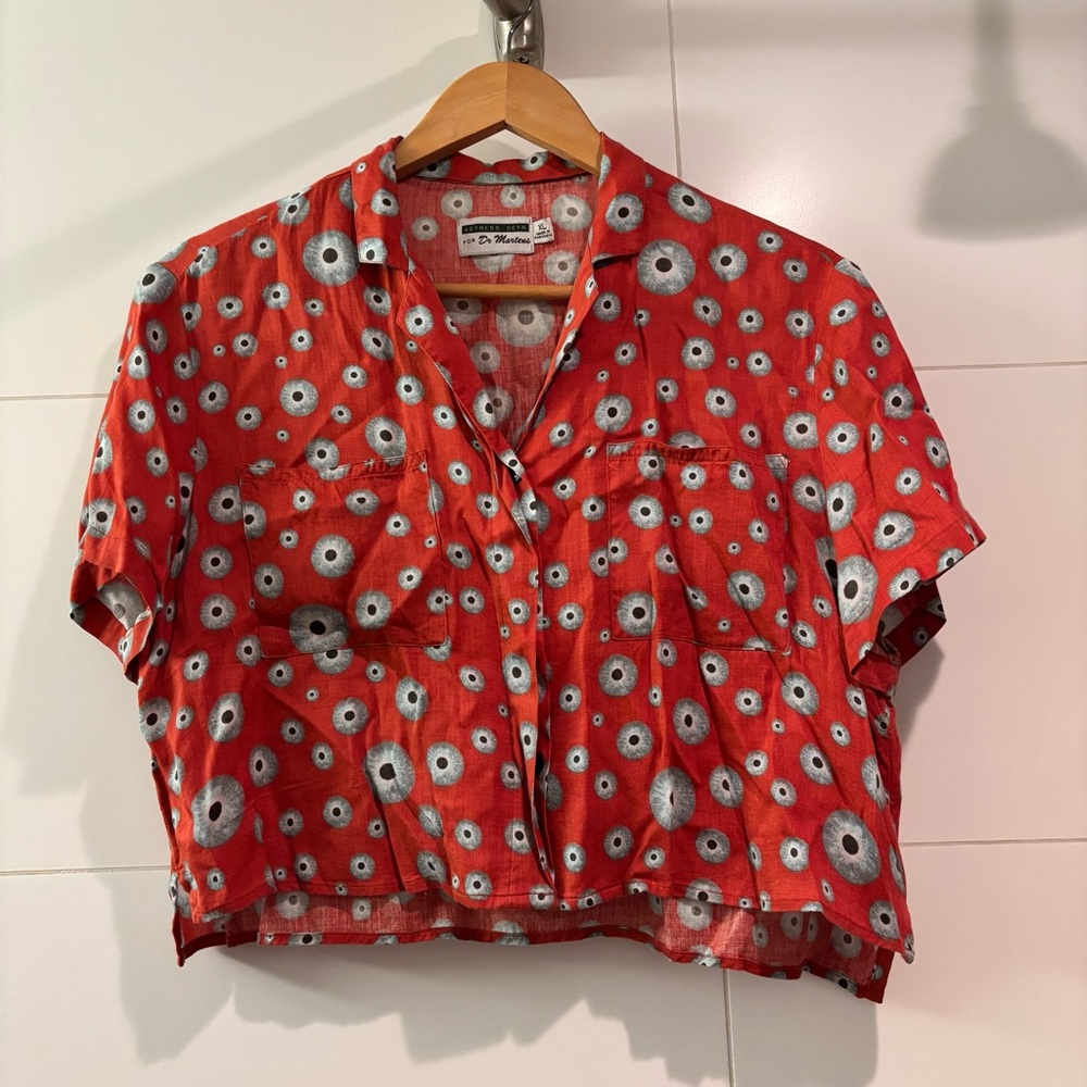 Dr. Martens Red Patterned Women's Top